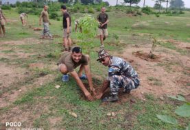 एसएसबी कमांडेंट के निर्देशानुसार चरका पत्थर में किया गया वृक्षारोपण