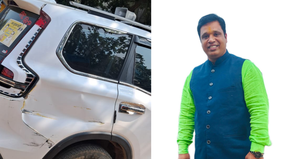 जन सुराज के भावी जमुई विधायक प्रत्याशी संजीव सिंह की कार को ट्रक ने मारा टक्कर