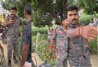 जमीन विवाद में पुलिसकर्मी पर पिस्तौल तानकर धमकी देने और मारपीट का आरोप
